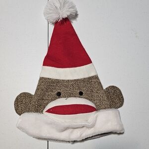 Festive Sock Monkey Santa Hat